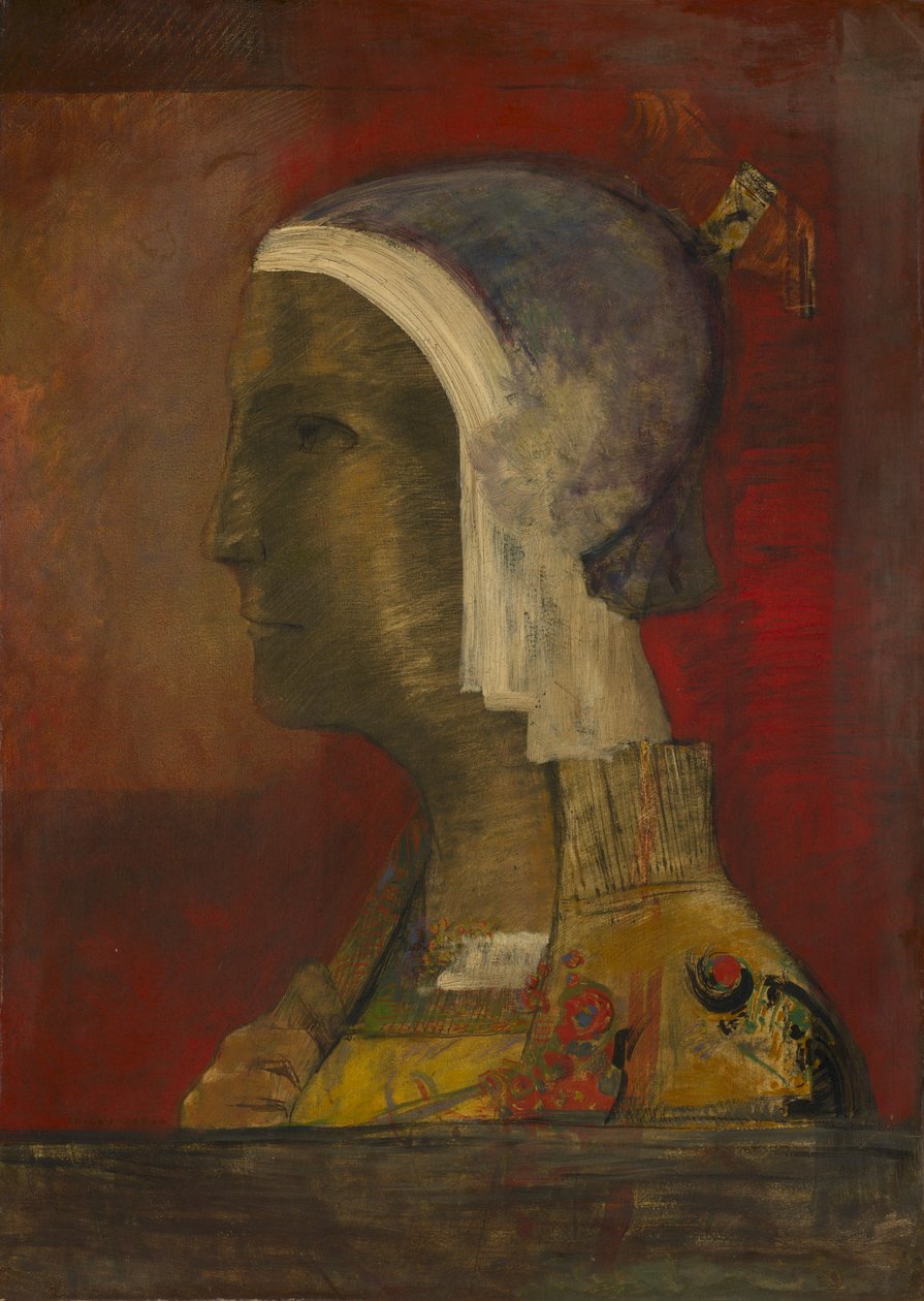 رأس رمزي بواسطة Odilon Redon
