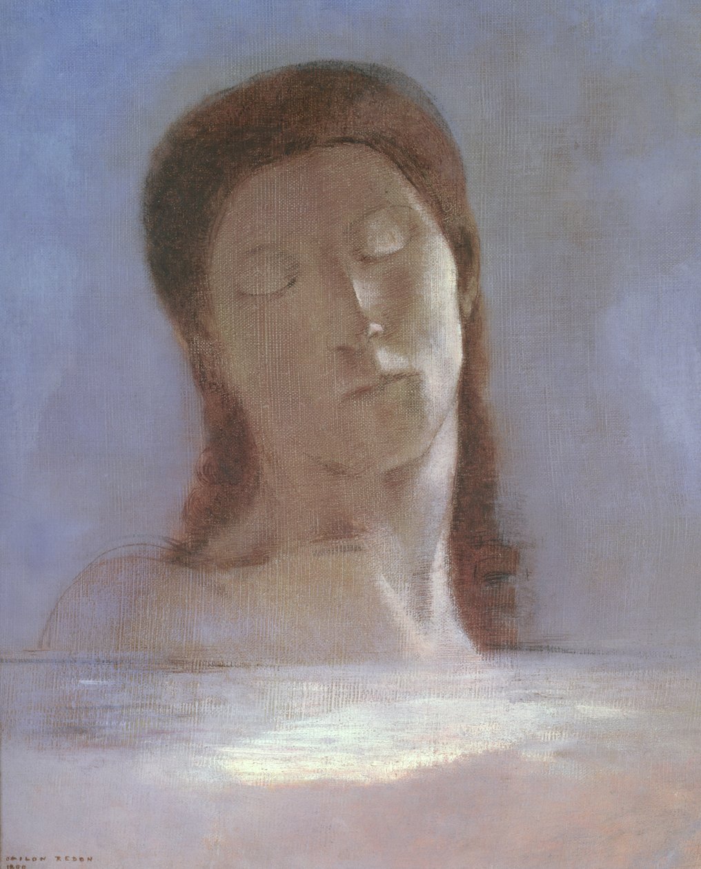 العيون المغلقة بواسطة Odilon Redon