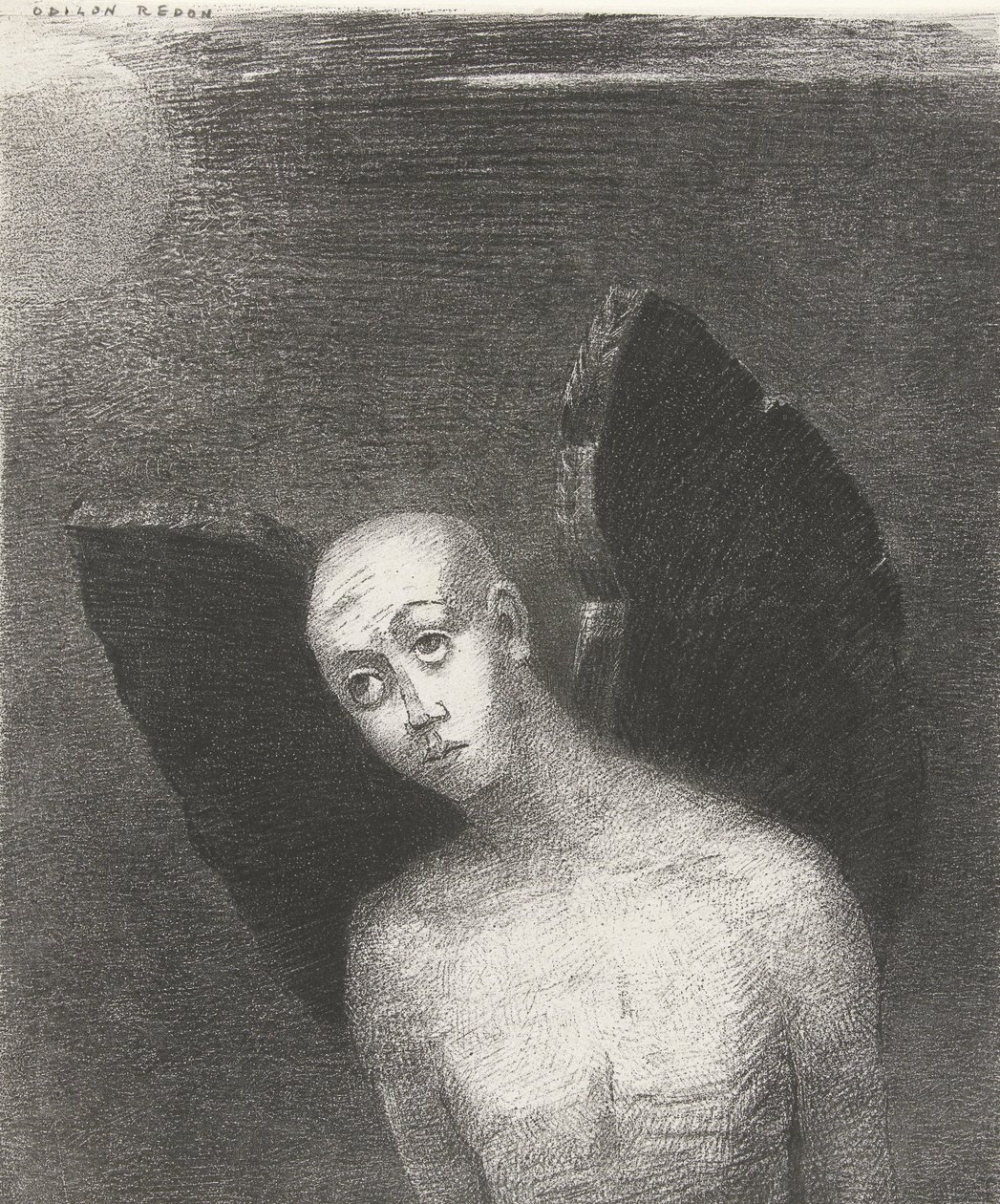 الملاك الساقط ، 1886 (مطبوع) بواسطة Odilon Redon