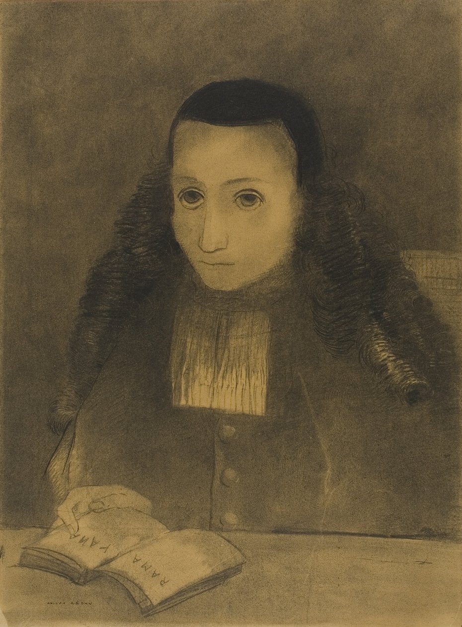 الاباتي الصغير يقرأ رامايانا ، 1883 بواسطة Odilon Redon