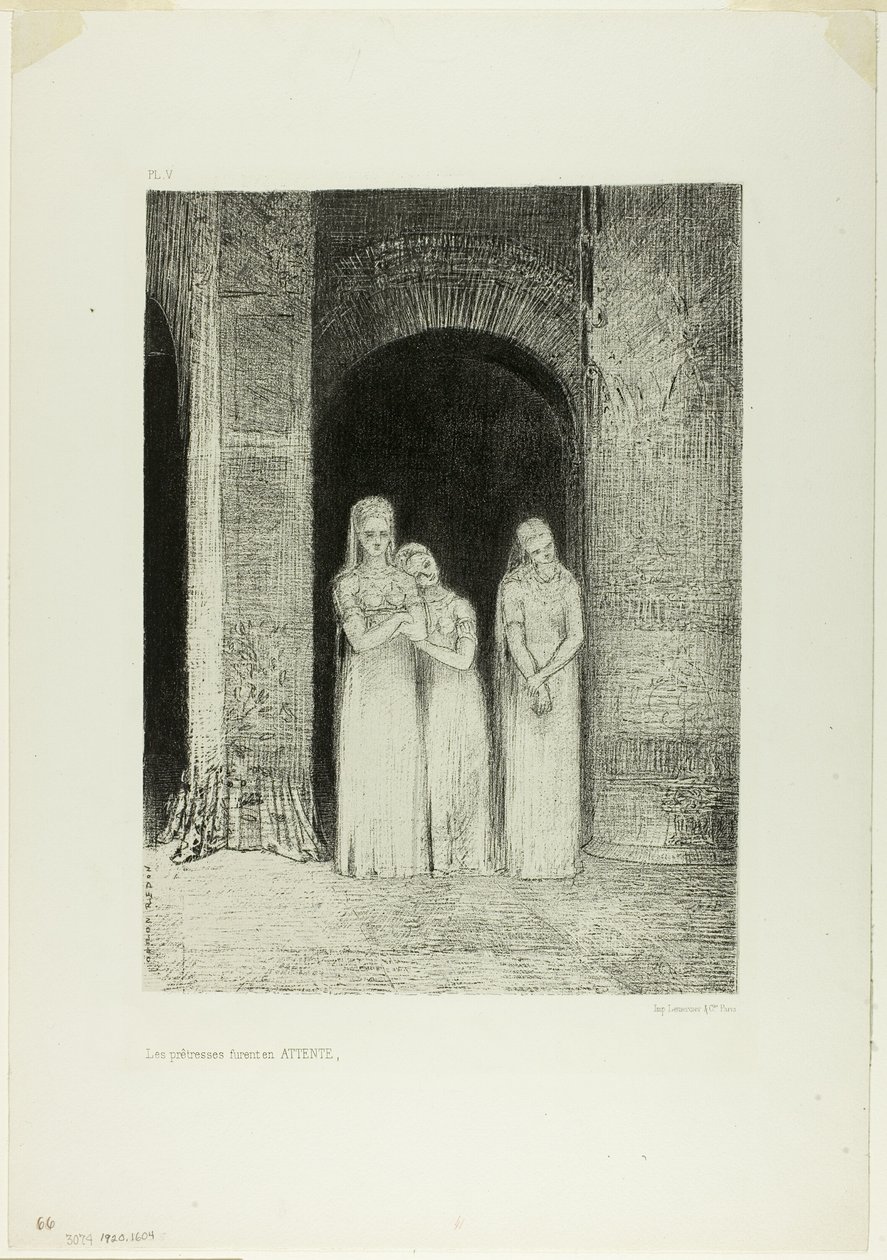 كانت الكاهنات منتظرات من الليل بواسطة Odilon Redon