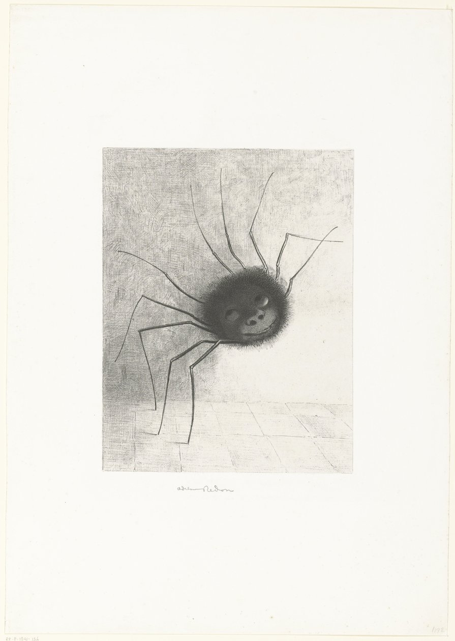 العنكبوت ، 1887 (طباعة) بواسطة Odilon Redon