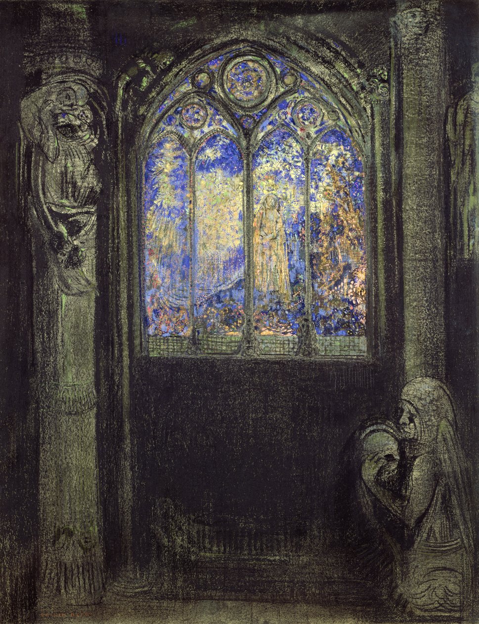 نافذة الزجاج المعشق بواسطة Odilon Redon