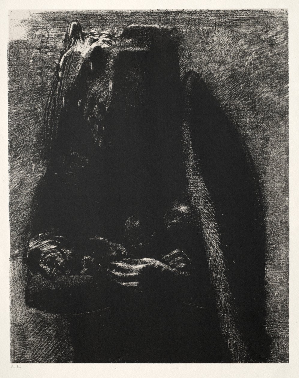 إغراء سلسلة القديس أنطونيوس الأول: إنه الشيطان ، محمل تحت جناحيه ، 1888. بواسطة Odilon Redon