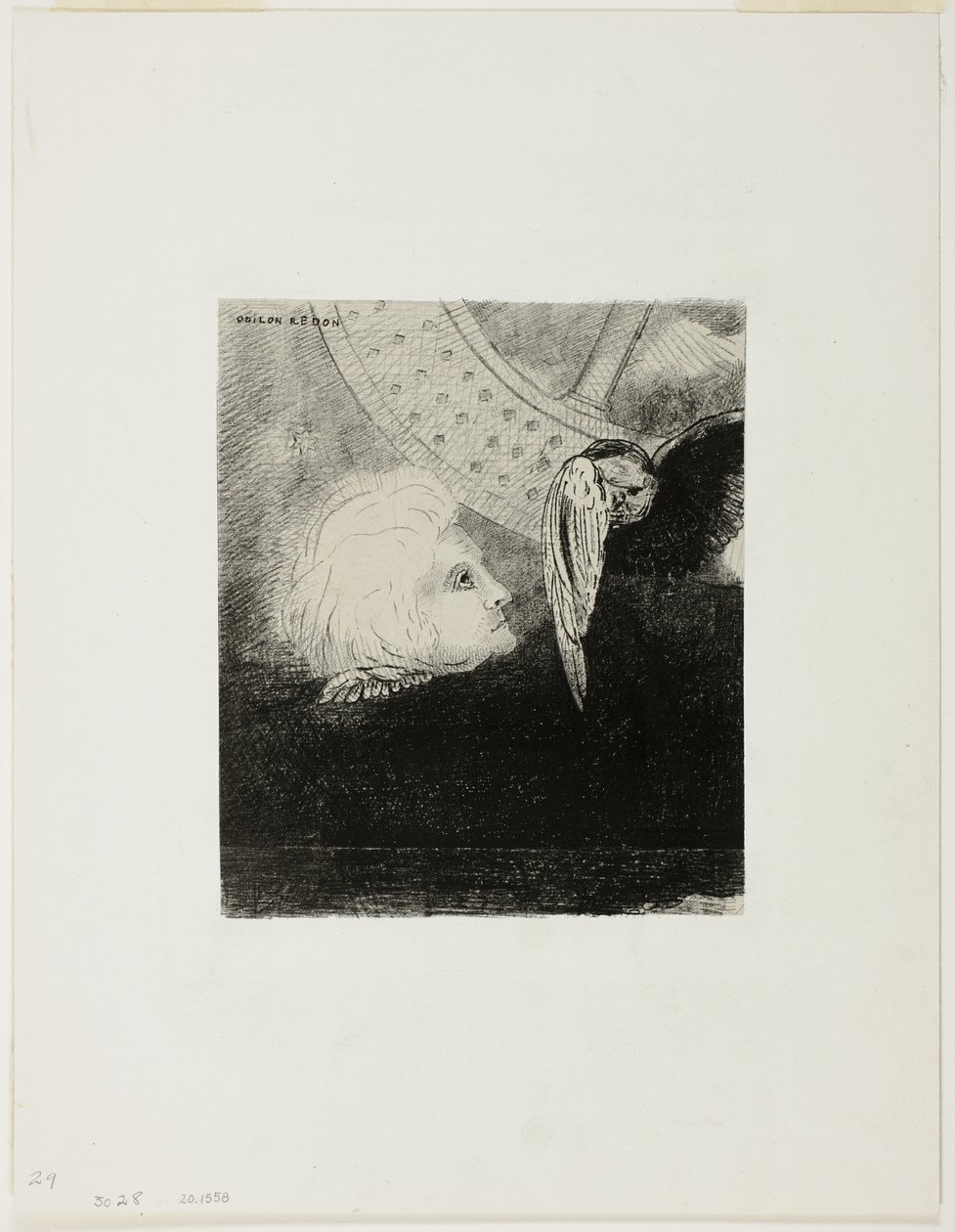 العجلة ، اللوحة الثالثة من إن دريمز بواسطة Odilon Redon