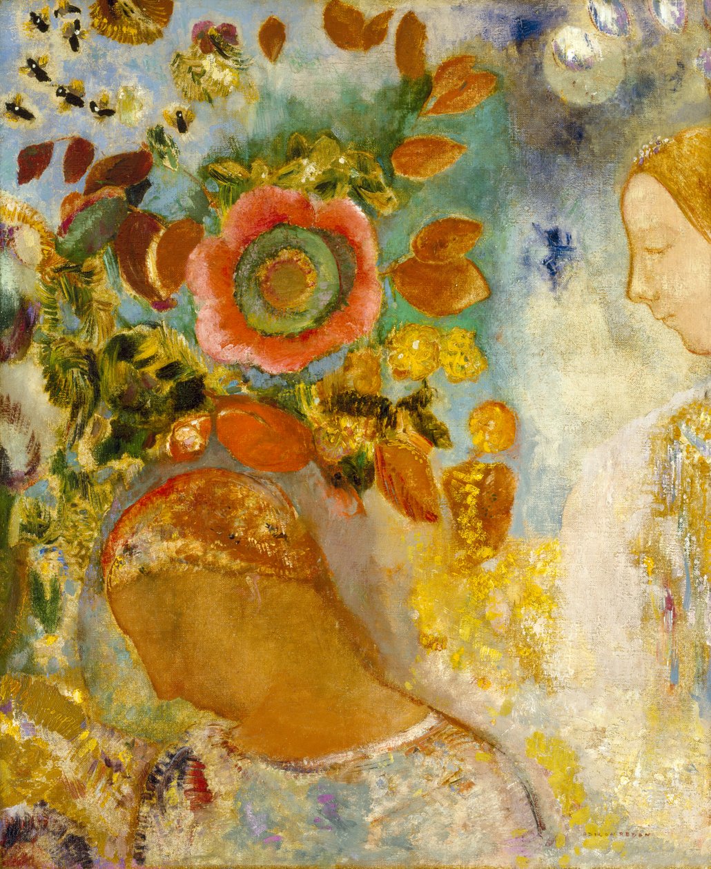 فتاتين بين الزهور ، 1912 بواسطة Odilon Redon