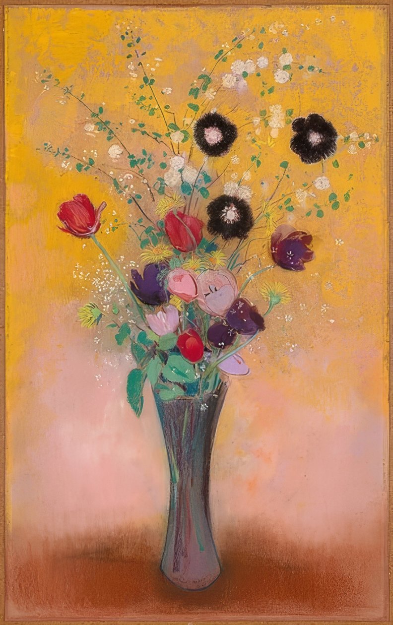 مزهرية بالورود. 1916 بواسطة Odilon Redon