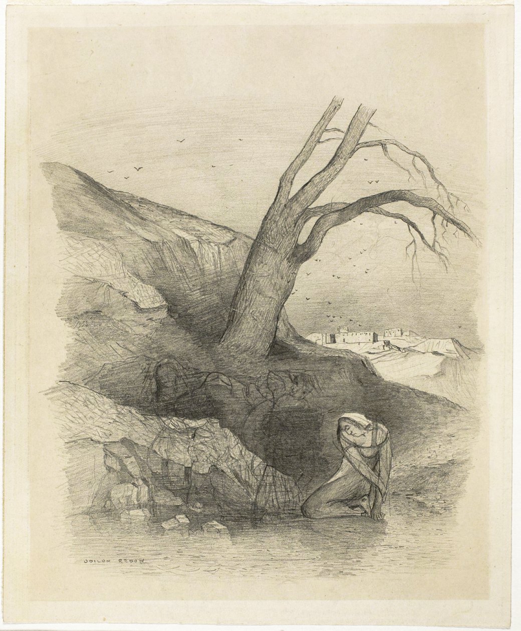 امرأة راكعة بواسطة Odilon Redon