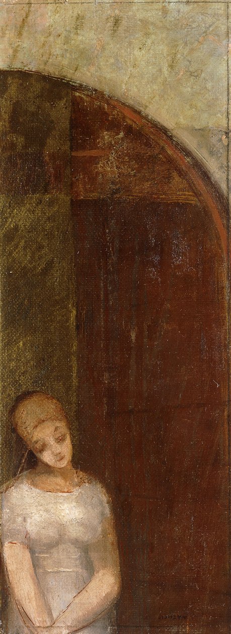 امرأة شابة تحت قوس ؛ امرأة شابة تحت قوس ، ج 1886 بواسطة Odilon Redon