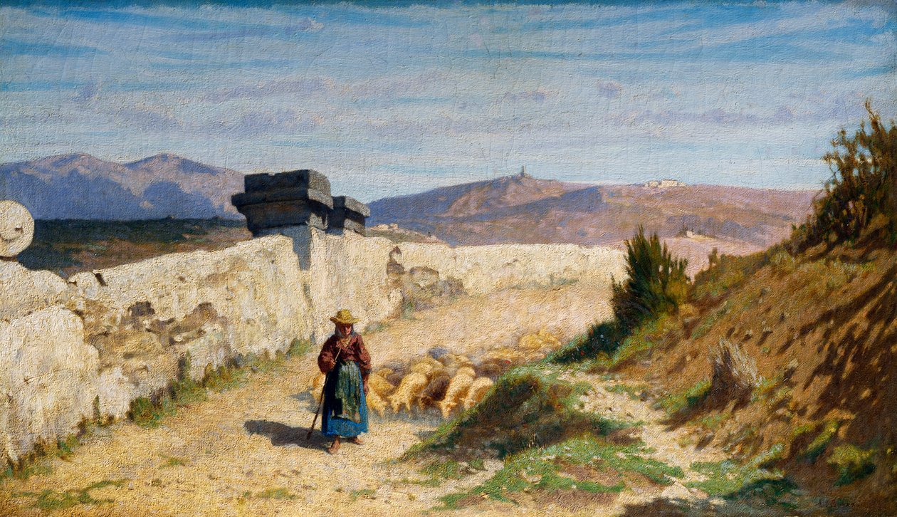 البيكوريا (الراعية) (زيت على قماش) بواسطة Odoardo Borrani