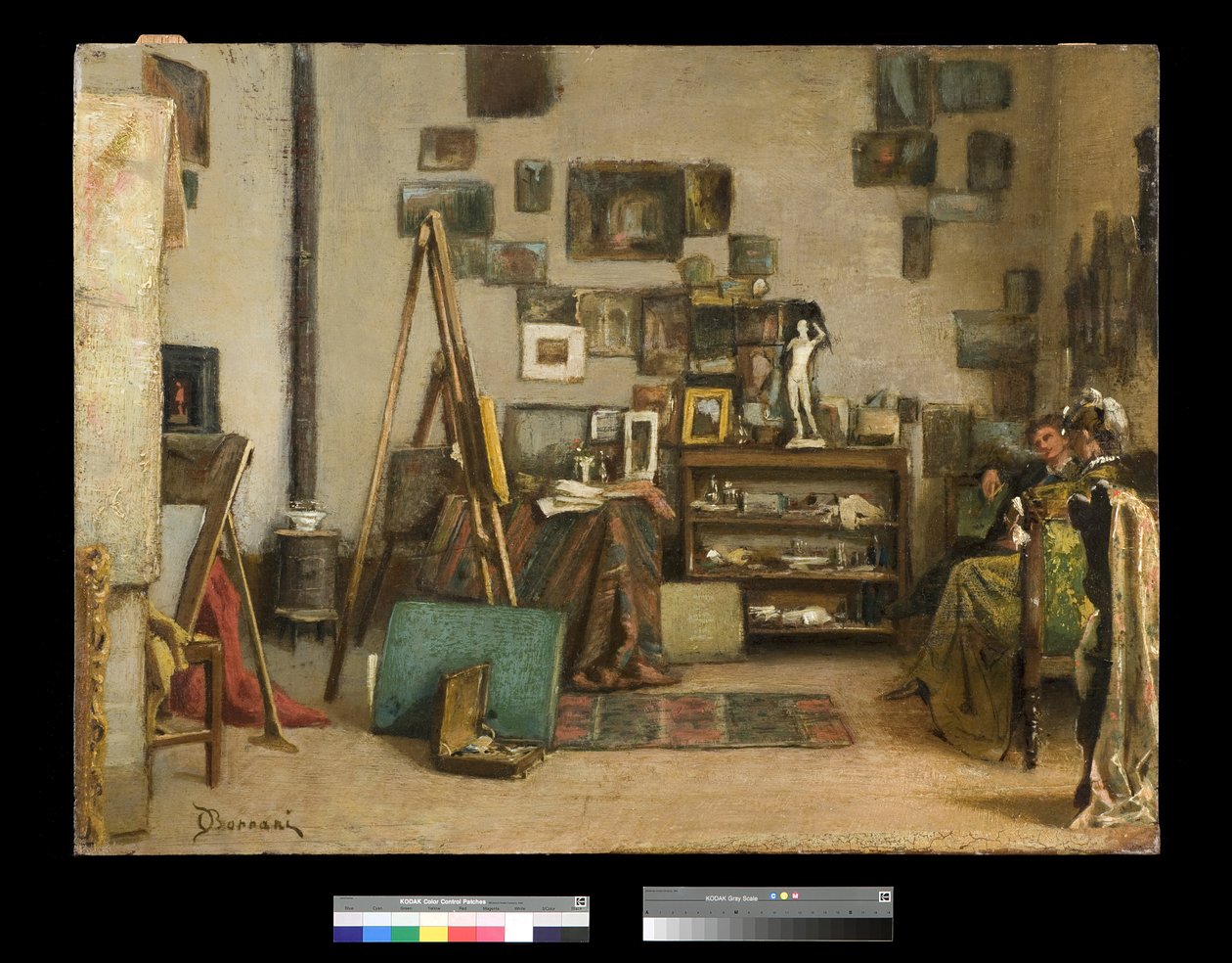 زيارة لدراسة الرسامين 1865-1875 بواسطة Odoardo Borrani