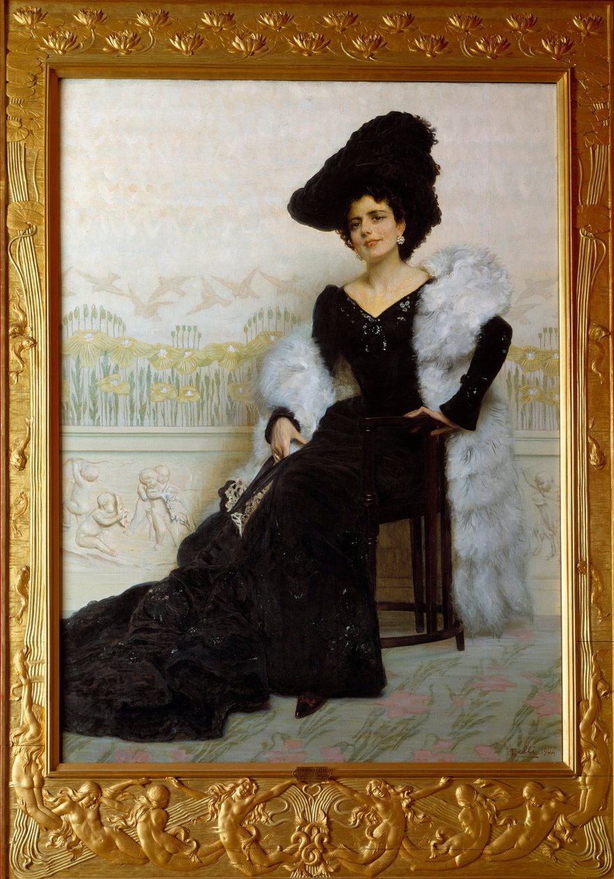 صورة مدام اجليانو. رسم إدواردو جيلي (1852-1933) ، إت. بواسطة Odoardo Gelli