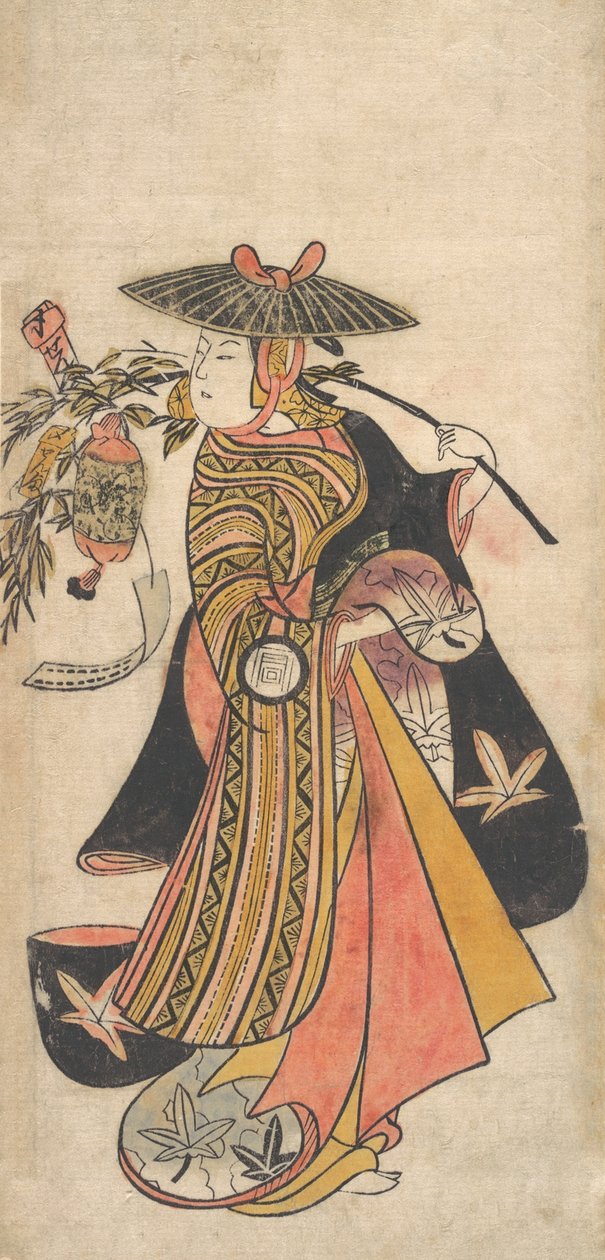 الممثل Sanogawa Ichimatsu 1722-1763 كمومس خلال مهرجان تاناباتا ، كاليفورنيا 1730. بواسطة أوكومورا توشينوبو