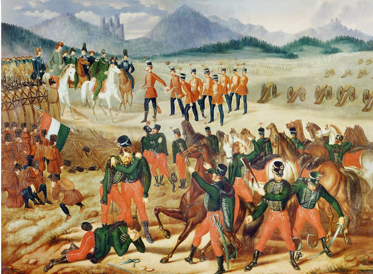 هزيمة المتمردين المجريين في Vilgos في 13 أغسطس 1849 ، 1850 بواسطة Olajfestmenye Klinovszki