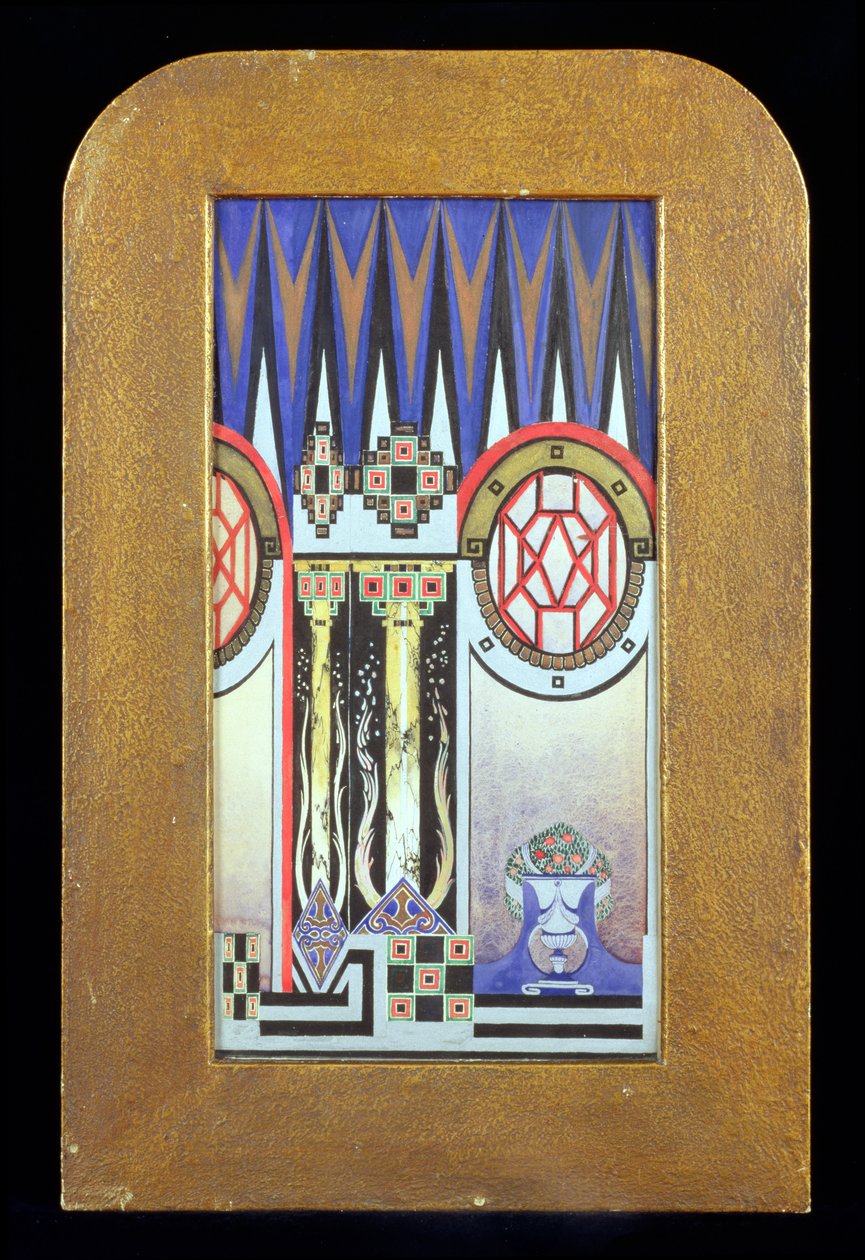 تصميم ستارة منسدلة ، c 1930 (مرحاض ، غواش وطلاء معدني) بواسطة أوليفر بيرسي برنارد