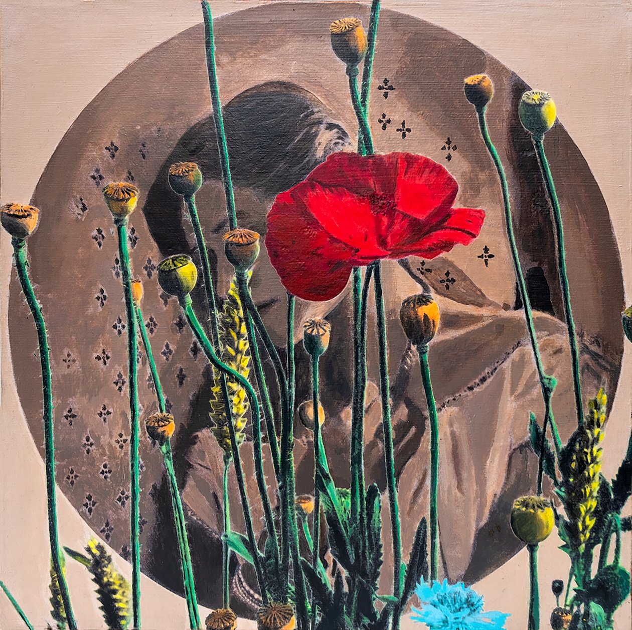 بورتريه مكسوف، 2021 (وسائط مختلطة على قماش) بواسطة 