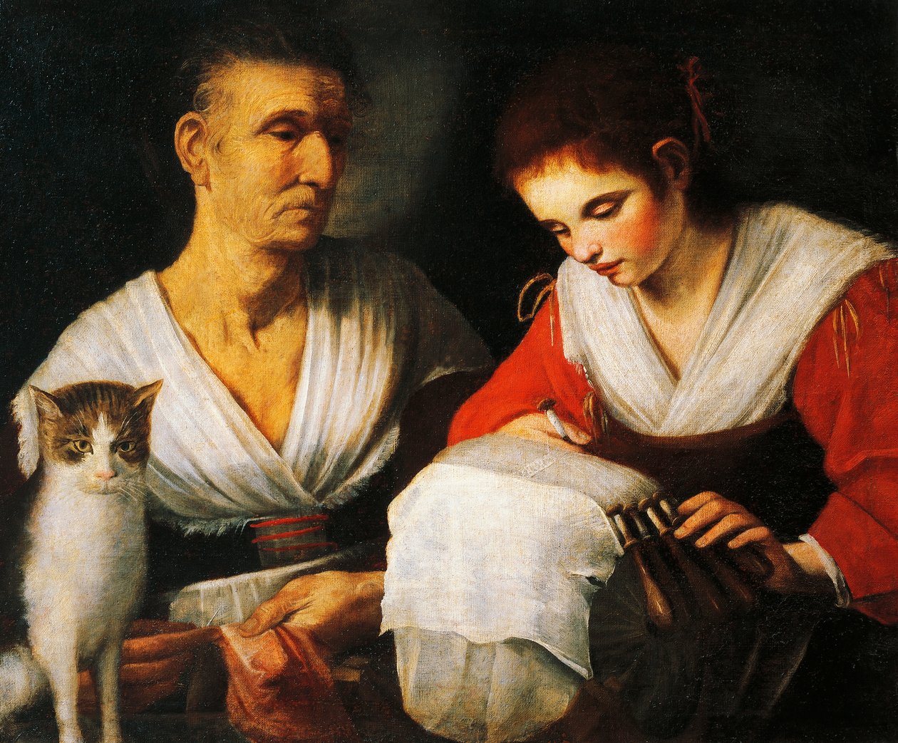 ماكينة الدانتيل، للفنان أونوفريو غابرييلي (1619-1706)، لوحة. بواسطة أونوفريو غابرييلي