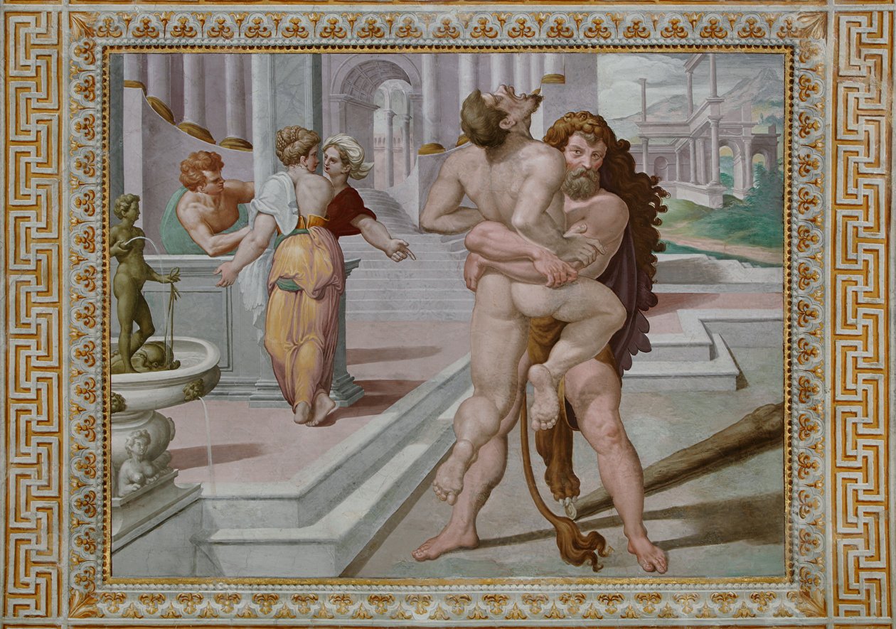 هرقل القتال Antaeus ، التفاصيل بواسطة Orazio Samacchini