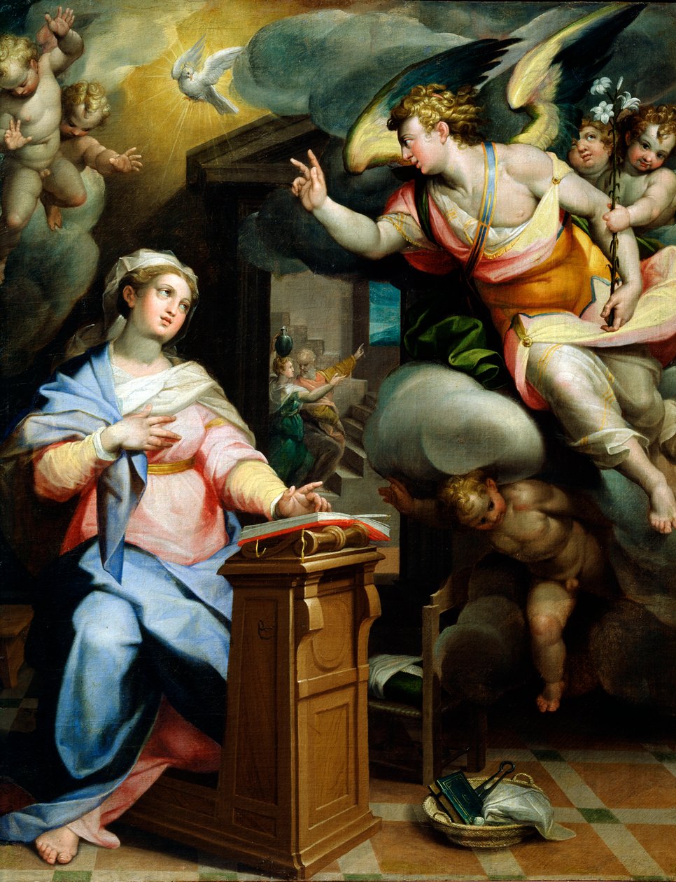 البشارة ، 1560s بواسطة Orazio Samacchini