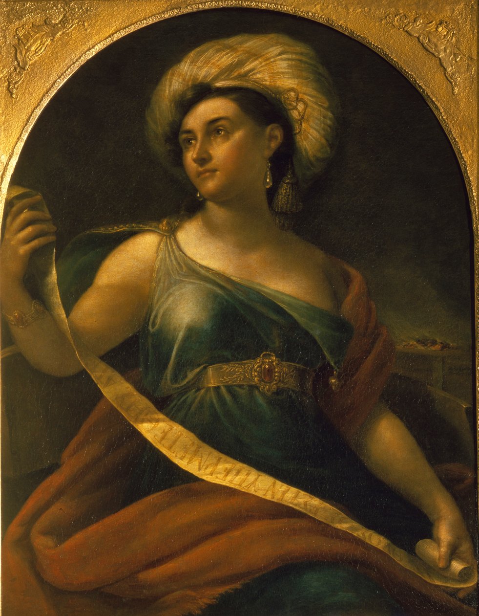 صورة الممثلة إيكاترينا سيميونوفا 1786-1849 باسم دلفيك سيبيل ، 1828 بواسطة أوريست أداموفيتش كيبرينسكي