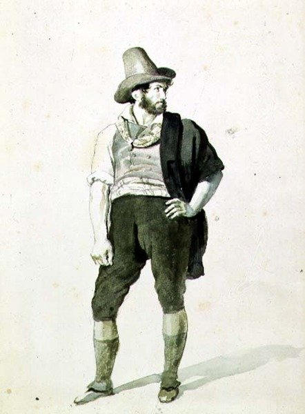 الشاب الإيطالي ، حوالي عام 1834 (ألوان مائية) بواسطة أوريست أداموفيتش كيبرينسكي