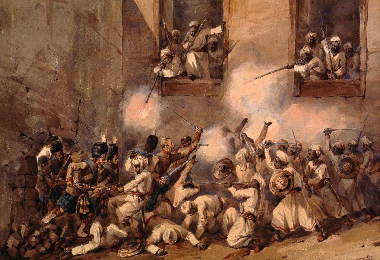 ال 93 المرتفعات يدخلون الاختراق في اقتحام Secundrabagh ، لكناو ، 16 نوفمبر 1857 بواسطة أورلاندو نوري