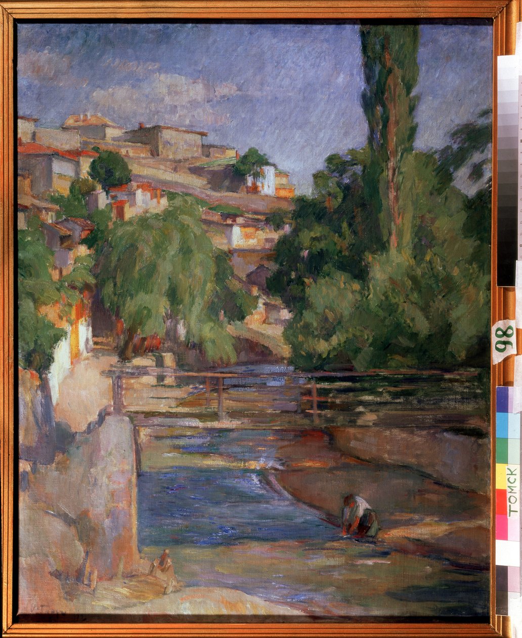 "" المناظر الطبيعية مع الجسر والنهر "لوحة لأوسيب إيمانويلوفيتش براز (1872-1936) متحف الدولة للفنون 1912 ، تومسك بواسطة أوسيب إيمانويلوفيتش براز