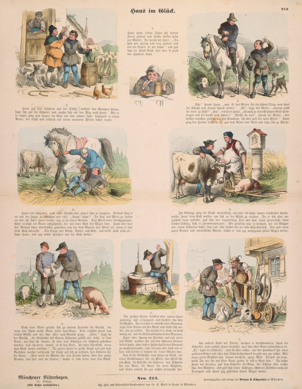 هانز في لاك (بعد الأخوة جريم) نشرتها غوستاف وايز ، شتوتغارت ، 1860 بواسطة أوسكار بليتش