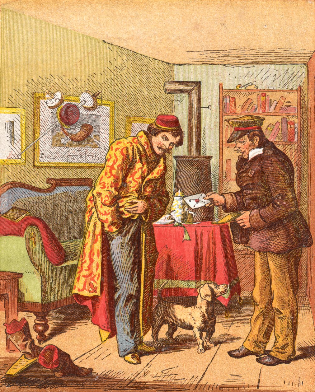 الدفع مقابل تسليم الرسالة ، c1870 بواسطة أوسكار بليتش