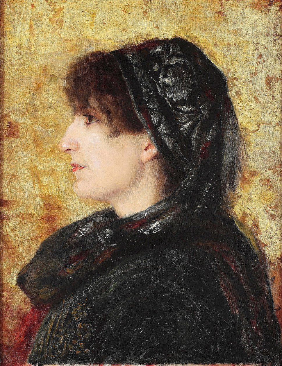 صورة لنايل هانم - بينتور دي عثمان حمدي باي (1842-1910) - 1910 - زيت على قماش - 52 × 41 - متحف ساكيب سابانجي ، اسطنبول بواسطة عثمان حمدي بك
