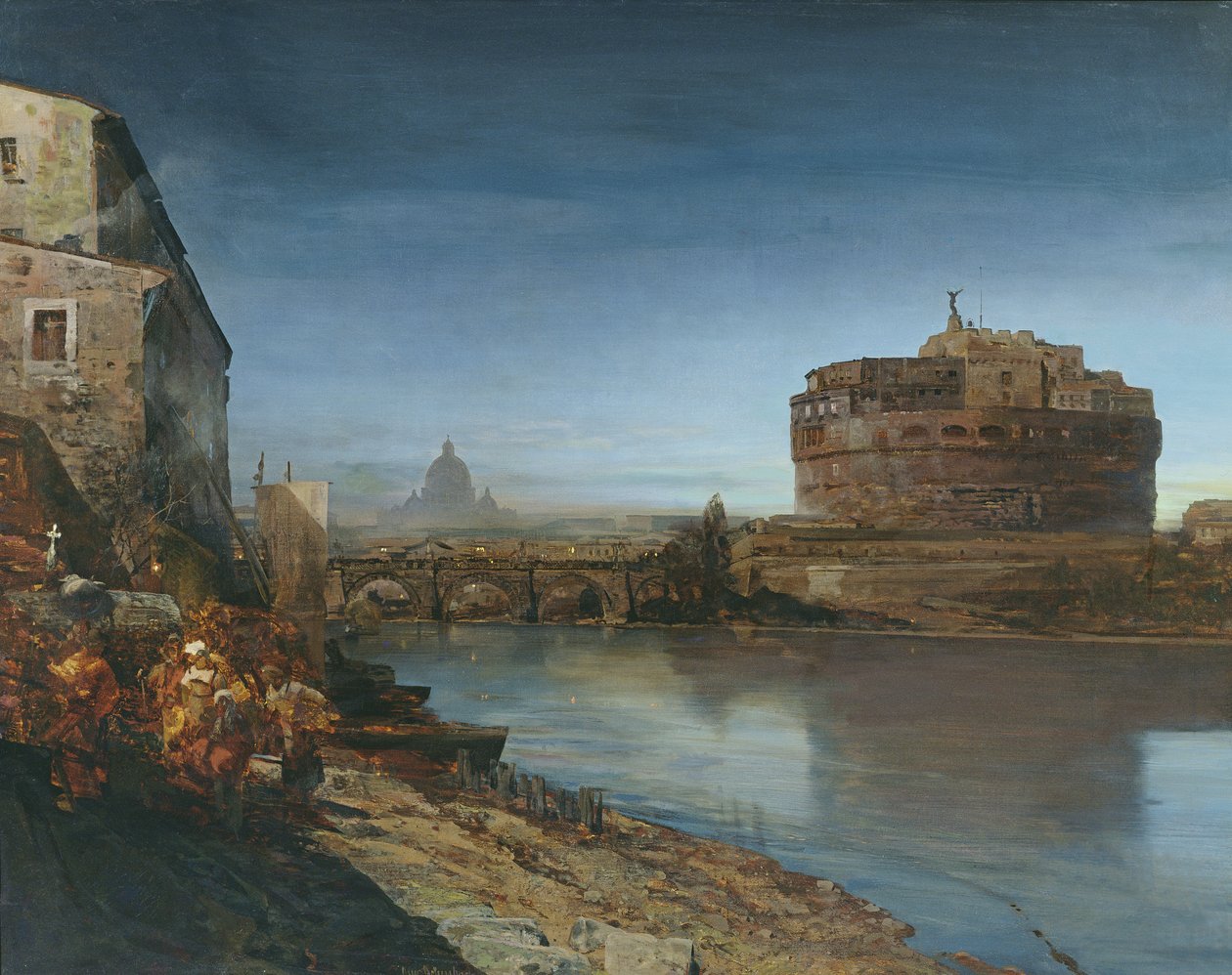 قلعة سانت أنجيلو عند الغسق ، 1882 بواسطة أوزوالد آخنباخ
