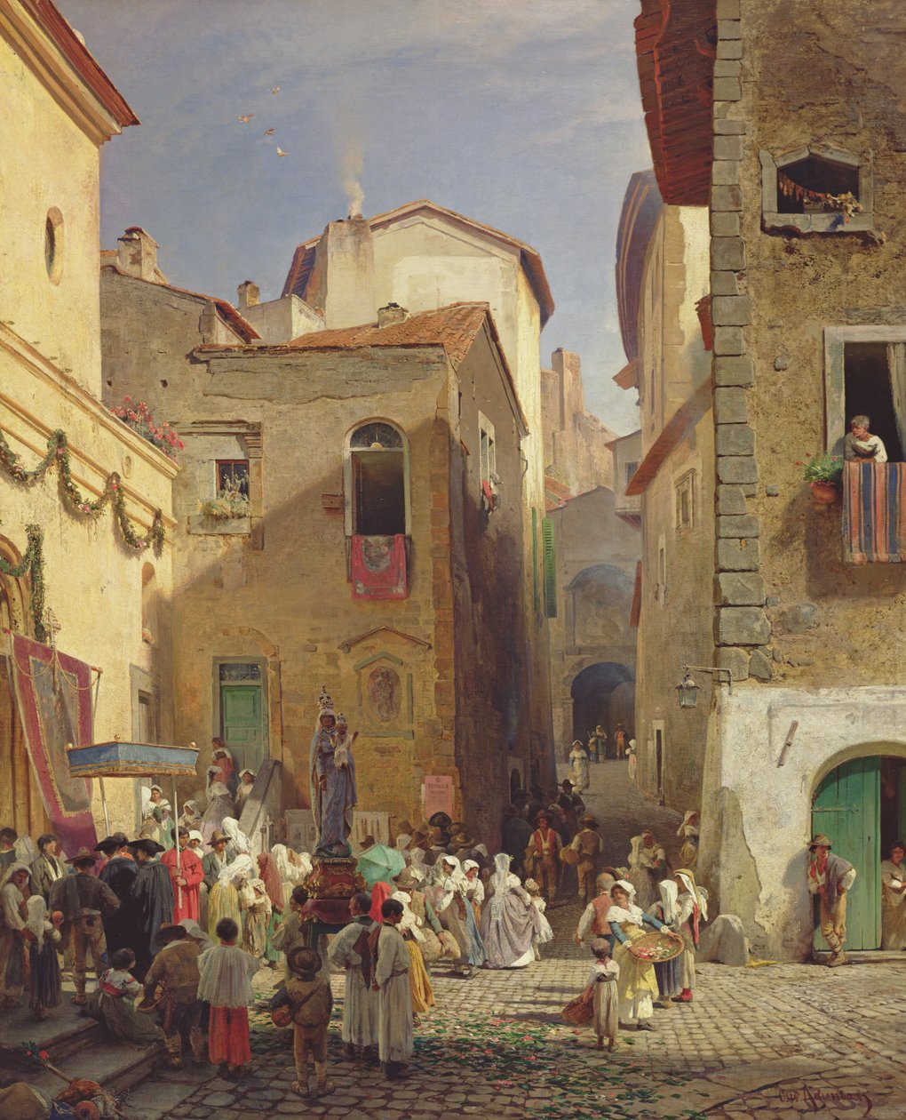 مهرجان سيدتنا في جينازانو ، رومان كامبانيا ، إيطاليا ، 1865 بواسطة أوزوالد آخنباخ