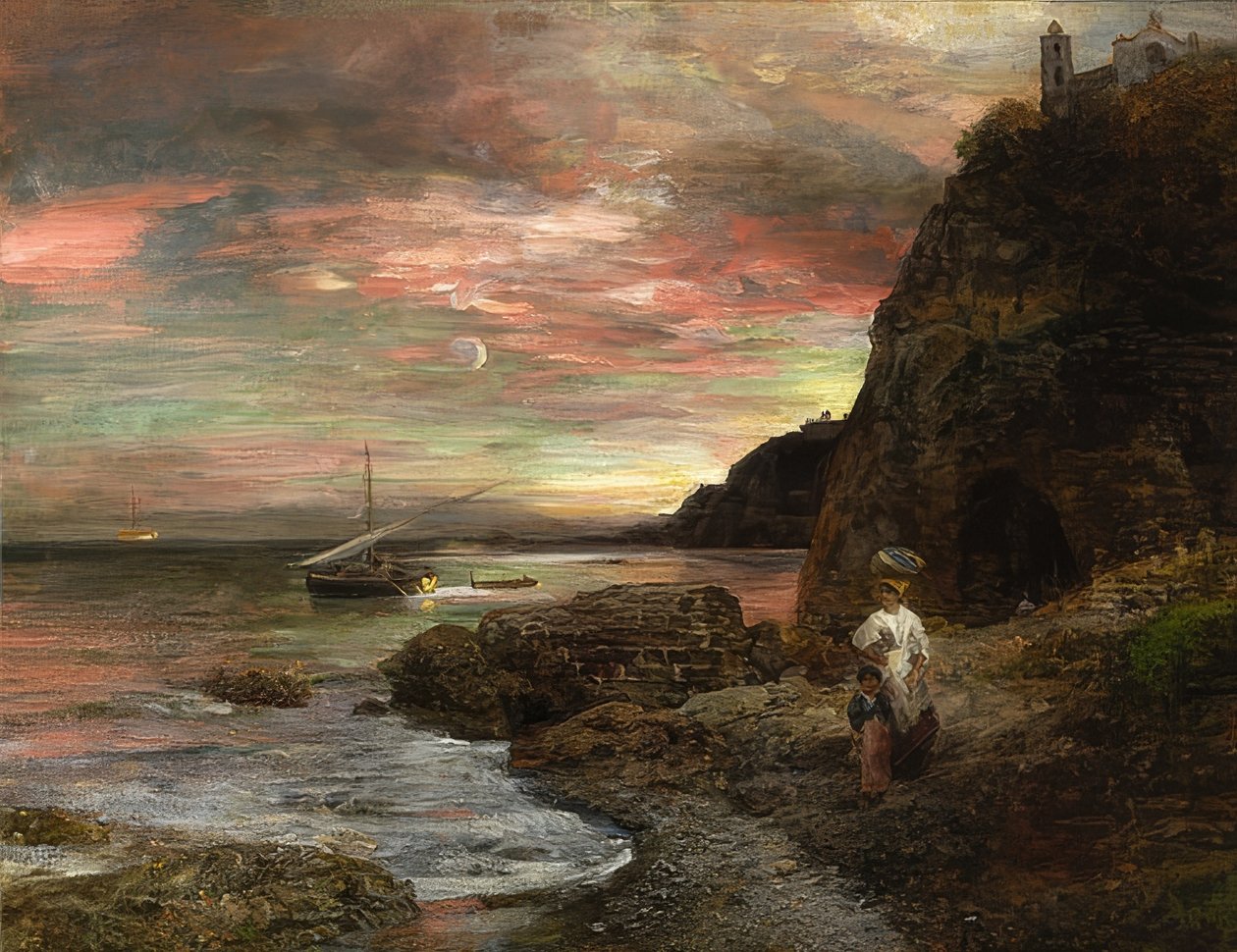 شمس المساء على Posillipo بواسطة أوزوالد آخنباخ