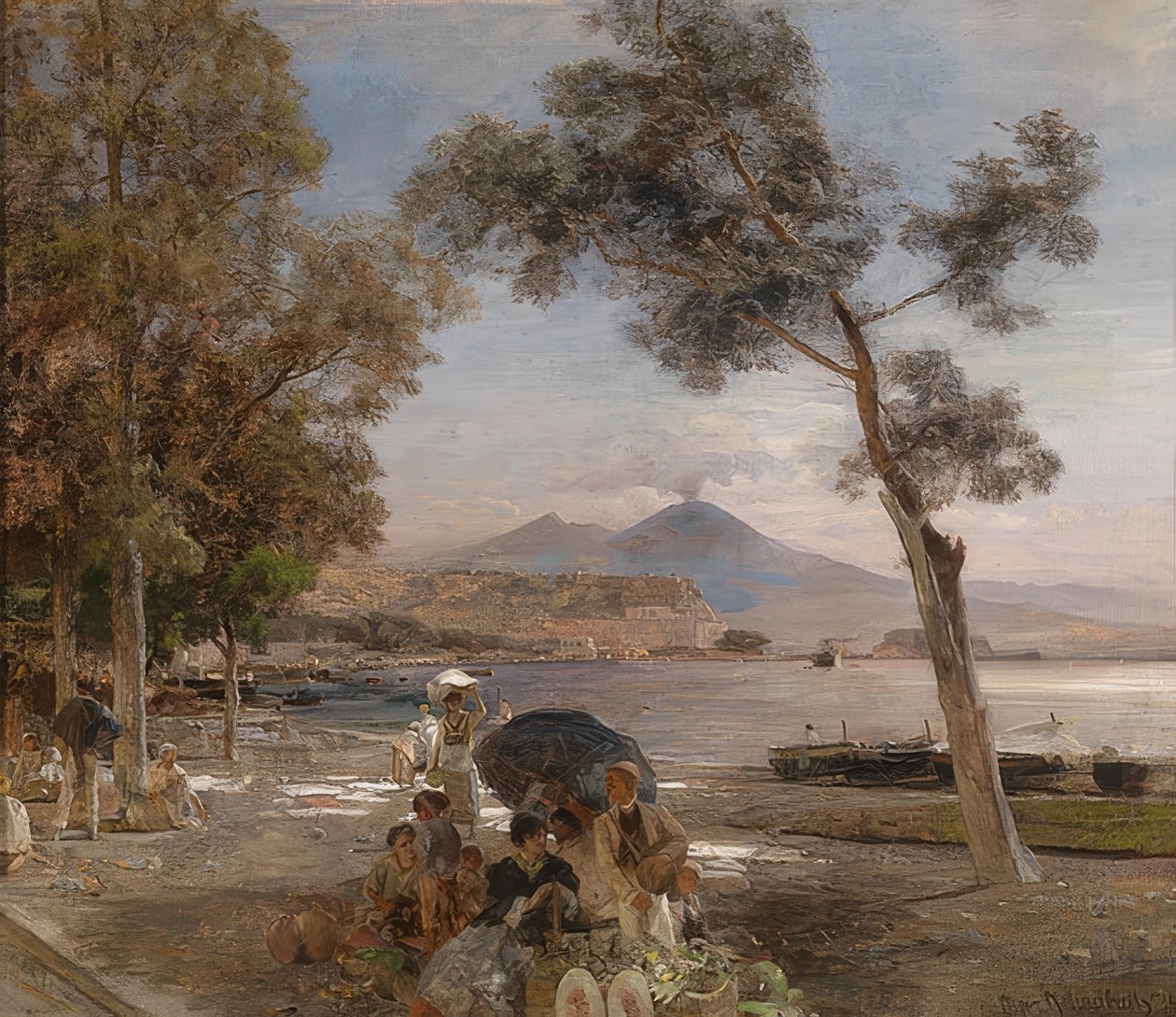 مزاج مسائي على خليج نابولي. 1888 بواسطة أوزوالد آخنباخ