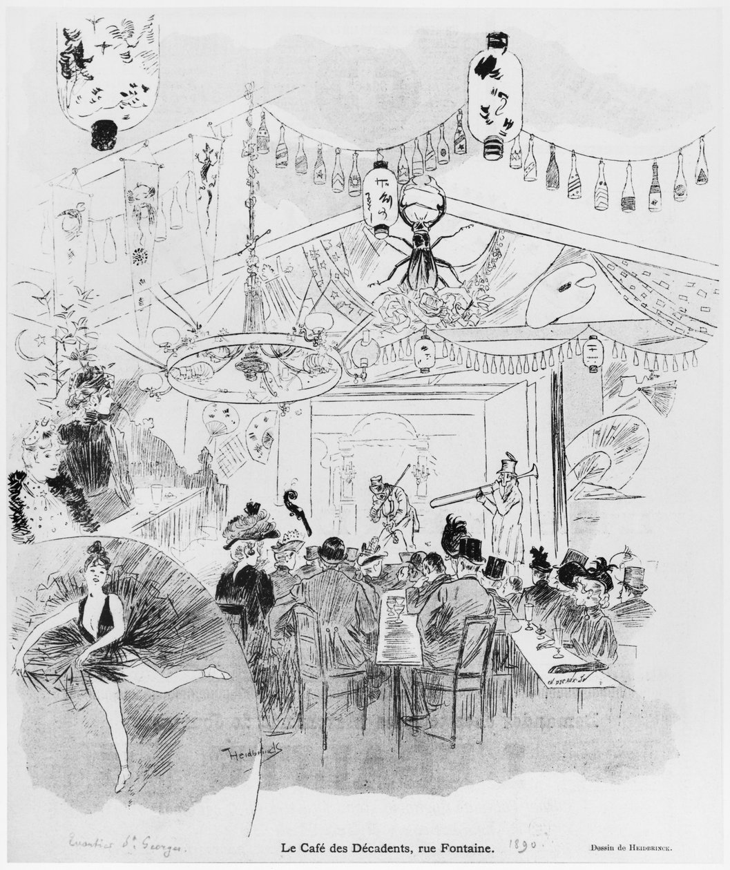 Cafe des Decadents ، 16bis rue Fontaine ، باريس ، 1890 بواسطة أوزوالد هيدبرينك