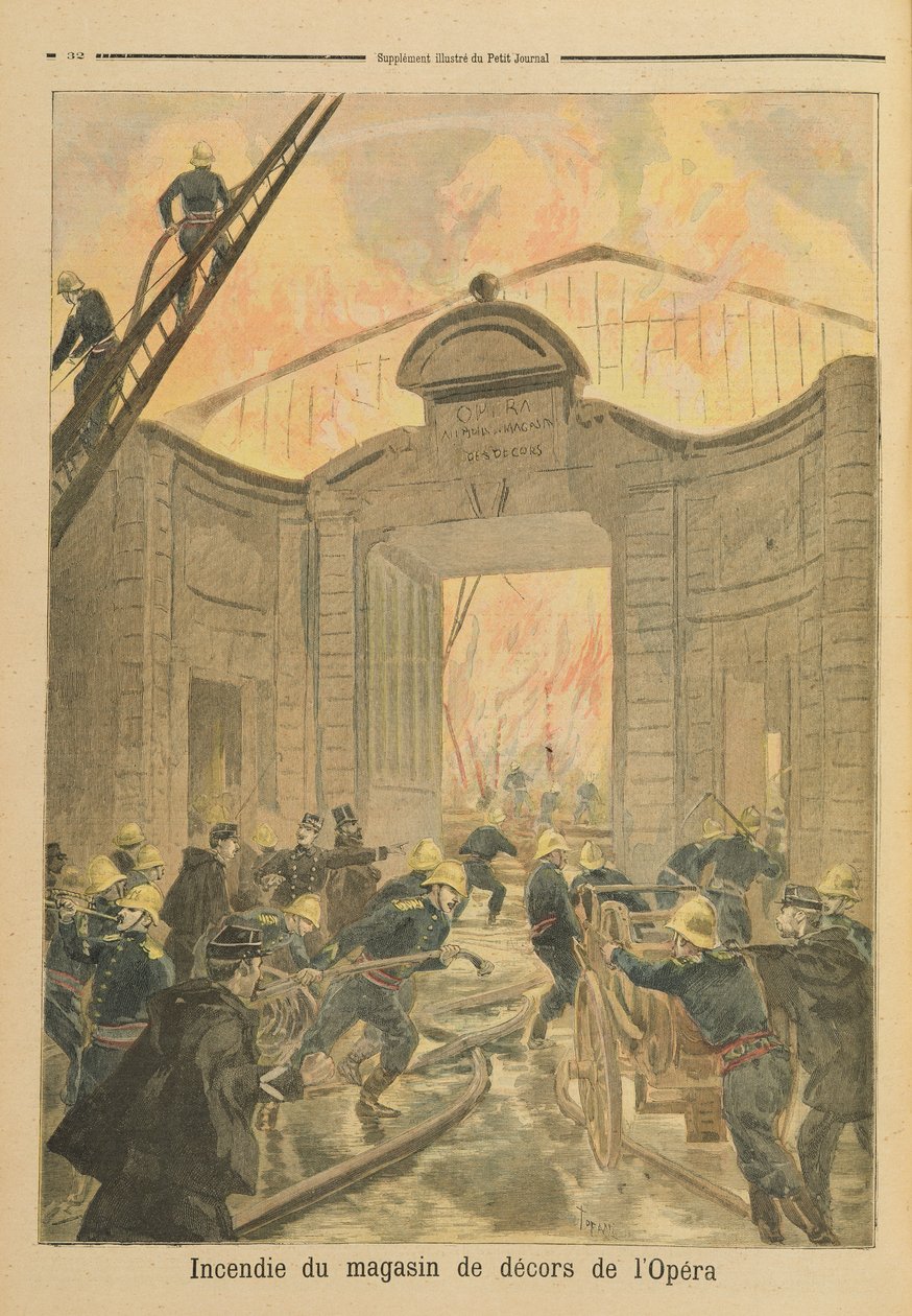 حريق في حوض الأوبرا في باريس ، من "لو بيتيت جورنال" ، 22 يناير 1894 بواسطة أوزوالدو توفاني