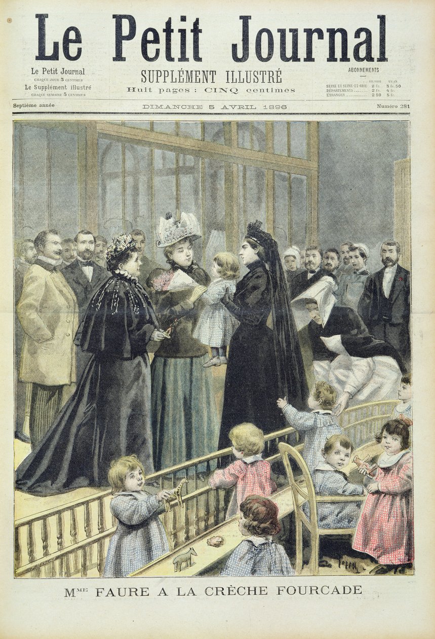 Madame Faure في Fourcade Creche ، من `` Le Petit Journal &39;&39; ، 5 أبريل 1896 بواسطة أوزوالدو توفاني