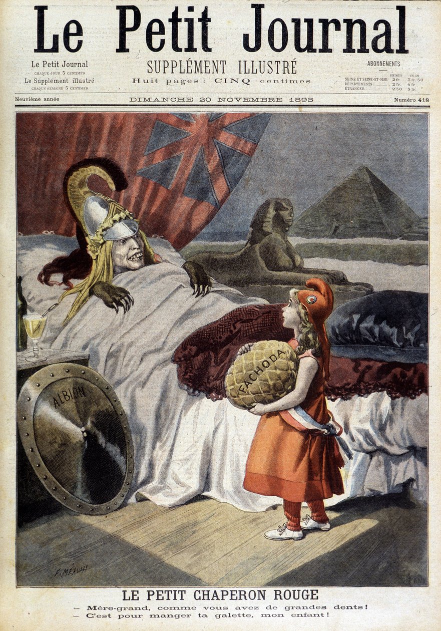 Little Red Riding Hood. Cartoon about Fachoda and the ambitions of the “treacherous Albion””. Engraving by F. Méaulle after Tofani. “The Petity Journal”, November 20 بواسطة أوزوالدو (بعد) توفاني