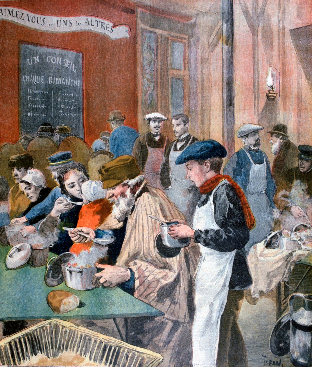 صدقة الطلاب ، مطبخ الشوربة في بوتي أوكس كاي ، باريس ، 1894 بواسطة أوزوالدو توفاني