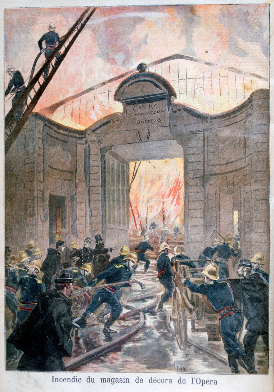 حريق في الأوبرا ، باريس ، 1894 بواسطة أوزوالدو توفاني