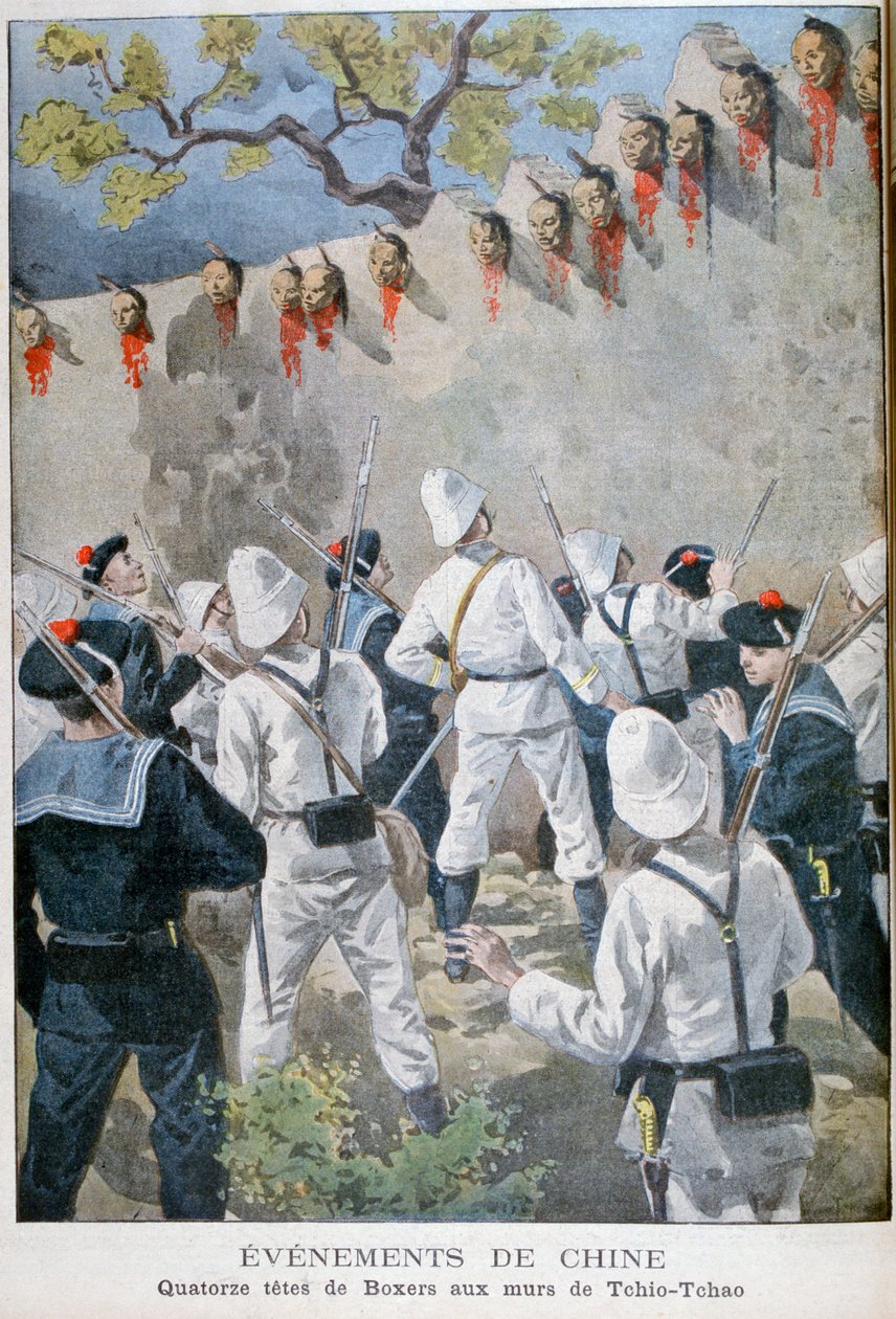أربعة عشر رأسًا من الملاكمين على جدران Tchio-Tchao ، الصين ، 1900 بواسطة أوزوالدو توفاني