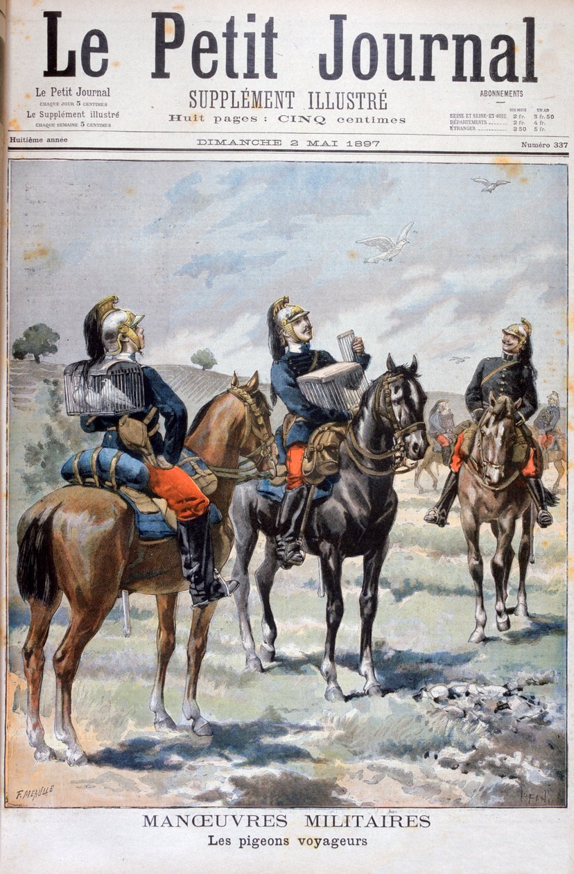 المناورات العسكرية الفرنسية: استخدام الحمام الناقل للتواصل ، 1897 بواسطة أوزوالدو توفاني