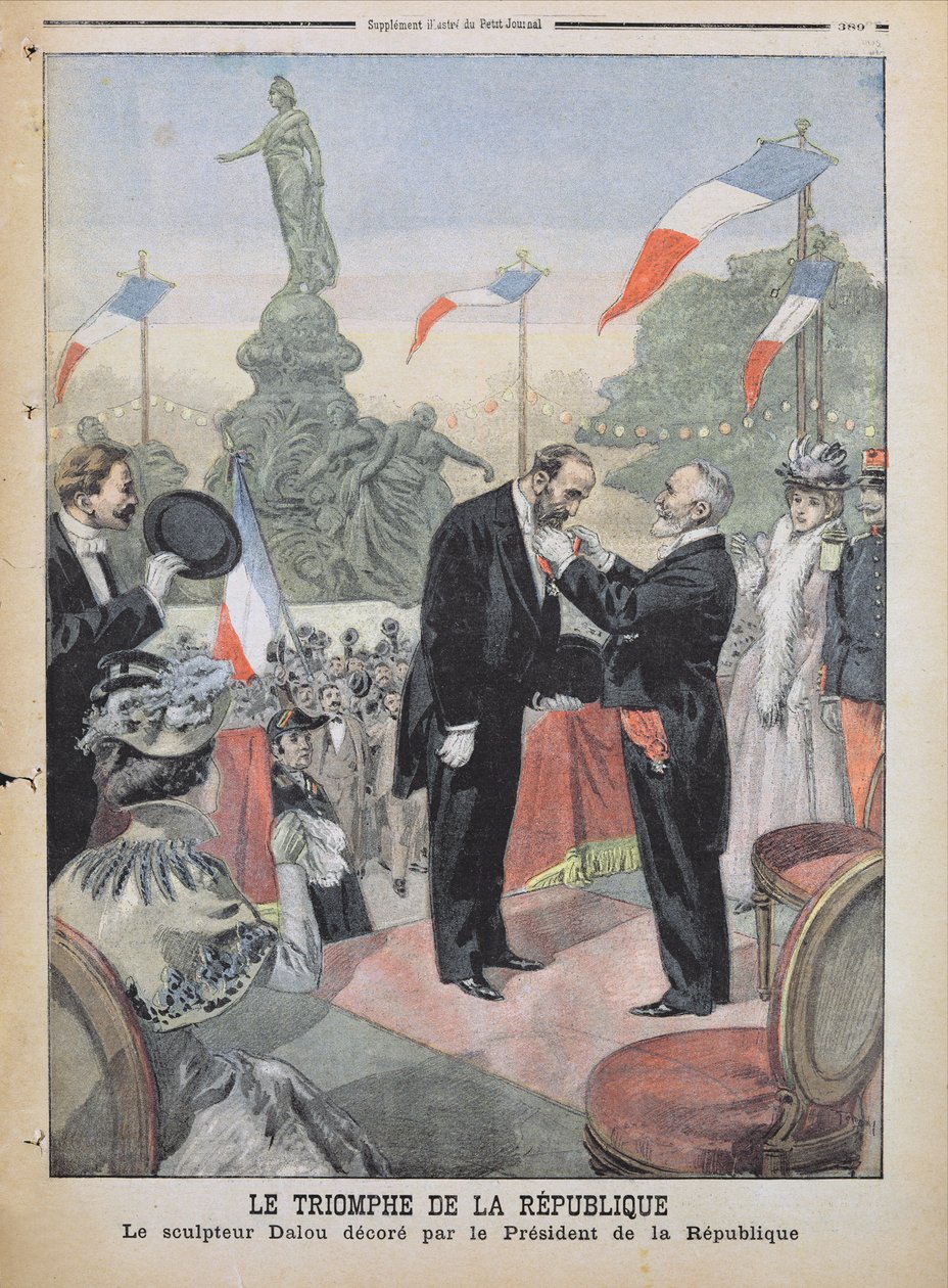 منح Jules Dalou (1838-1902) ميدالية وسام جوقة الشرف من Emile Loubet (1838-1929) من "Le Petit Journal" ، 4 ديسمبر 1899 بواسطة أوزوالدو توفاني