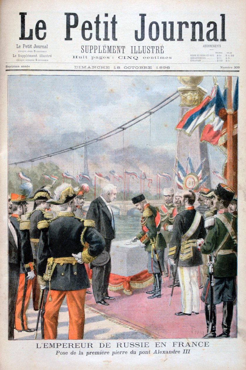 نيكولاس الثاني من روسيا وفيليكس فور ، رئيس الجمهورية الفرنسية ، 1896 بواسطة أوزوالدو توفاني