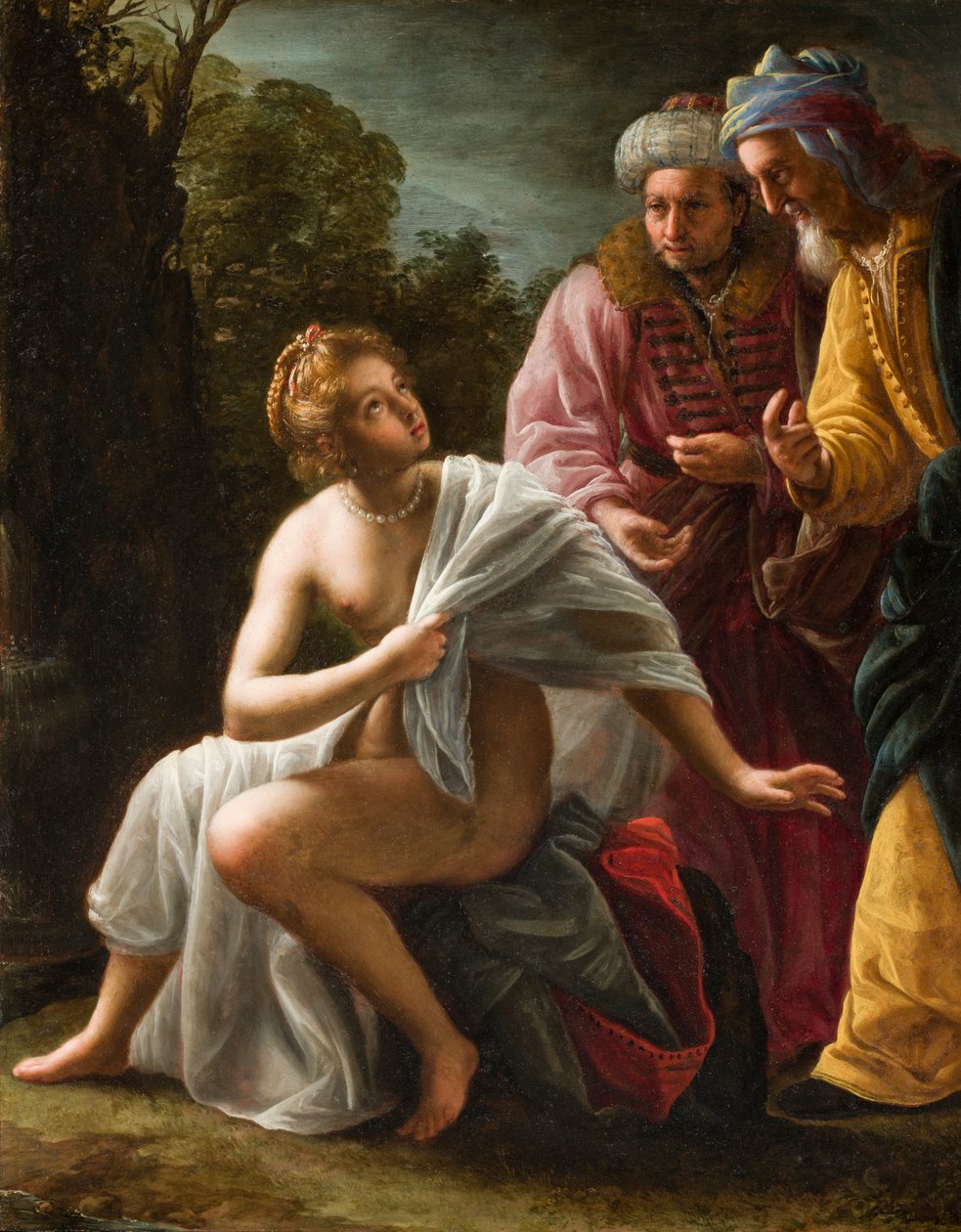 سوزانا والحكماء ، ج .1620 (زيت على لوح نحاسي) بواسطة أوتافيو ماريو ليوني