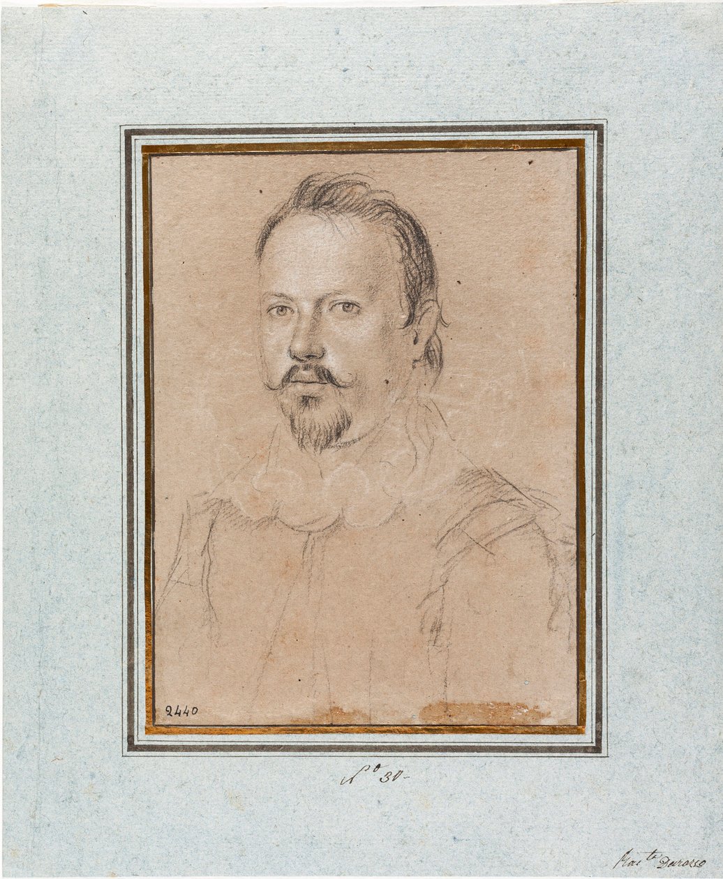صورة لفنسنت الأول من غونزاغ ، دوق مانتوا (فينتشنزو الأول غونزاغا ، دوق مانتوا) (1562-1612) رسم أوتافيو ليوني (1578-1630) الجينات ، موسي دي سترادا نوفا ، الجرد 2440 بواسطة أوتافيو ماريو ليوني
