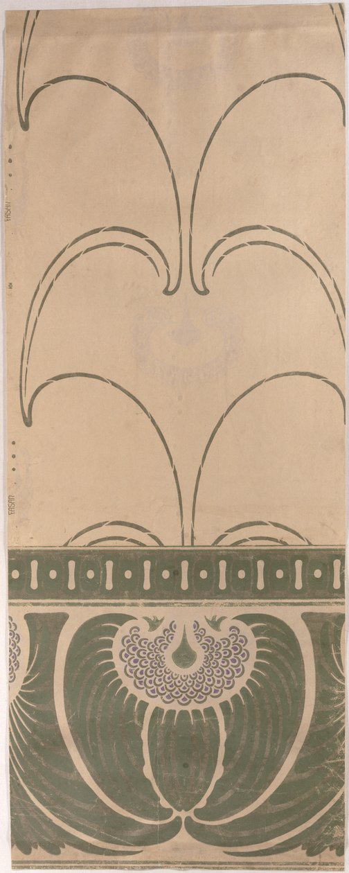 تصميم المزهريات خلفية ، كاليفورنيا. 1900 ، المصنعة من قبل Tapetenfabrik Engelhard ، مانهايم ، بواسطة أوتو إيكمان