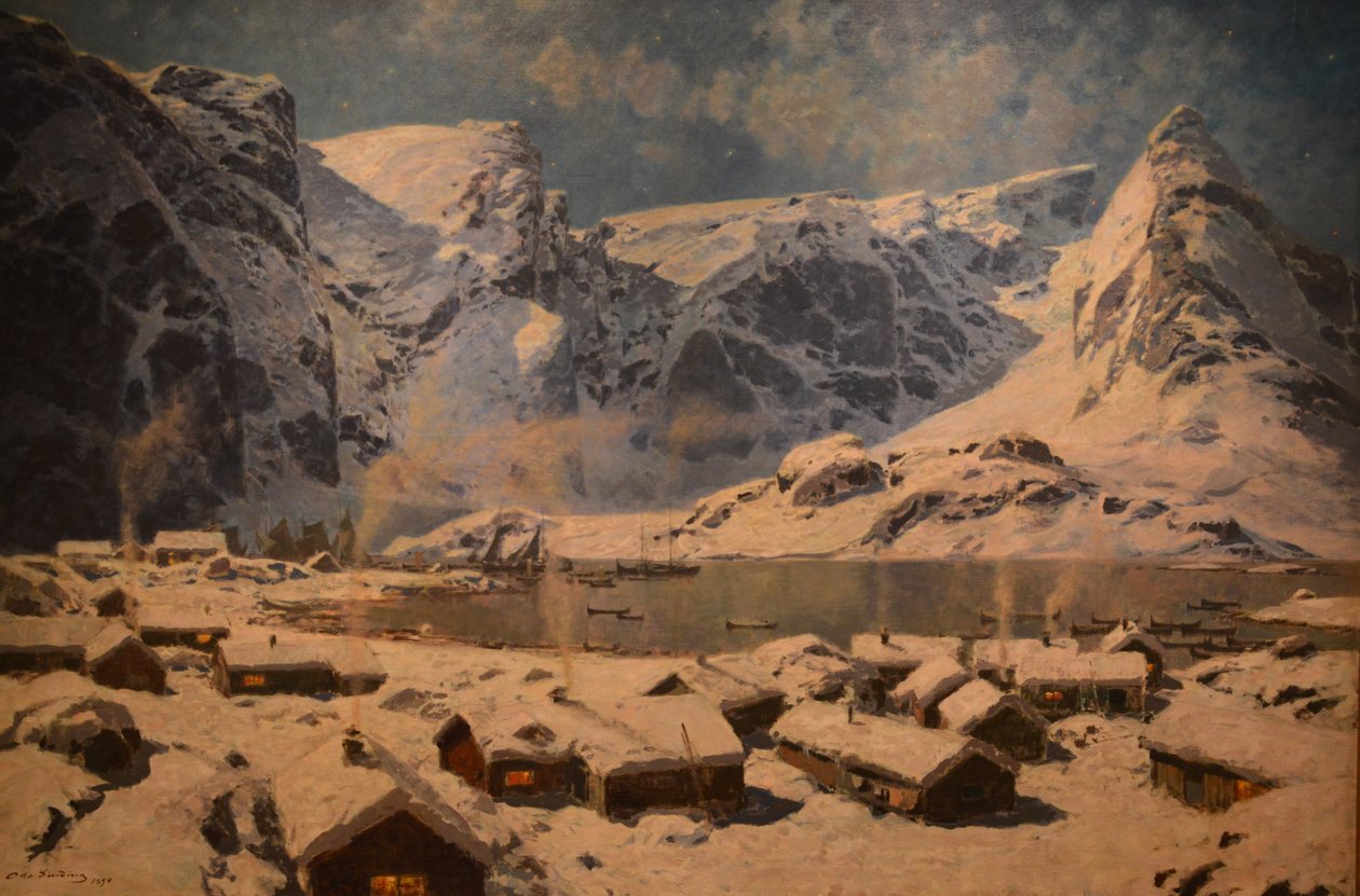الشتاء ، Reine في Lofoten بواسطة أوتو سيندينج