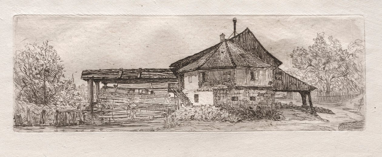 مطحنة قديمة على نهر الدانوب ، 1879. بواسطة أوتو هـ