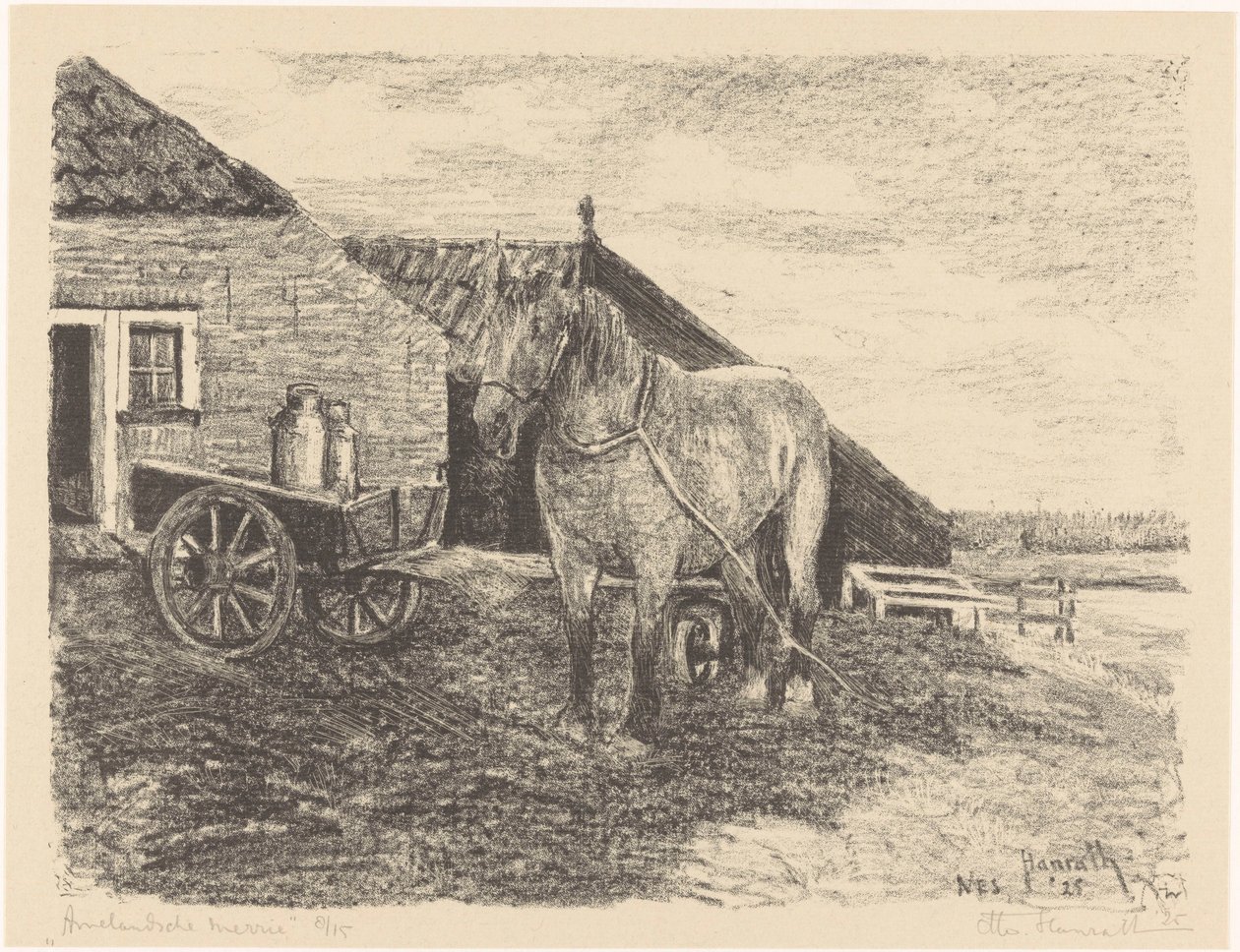 Ameland mare (العنوان الأصلي على الكائن) بواسطة أوتو هانراث (توقيع الفنان)